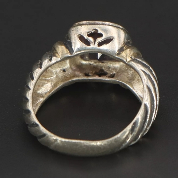 VTG Sterling Silver w gold accent braided rope ring 6.5 Purple Crystal Stone - Picture 5 of 9